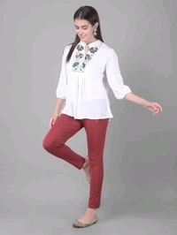 Comfort Lady KURTI PANTS | Comfort Lady Women's Cotton Blend Regular Fit for Casual,Formal and Daily Use Kurti Pants with Front Mobile Pocket  - FREE, MAROON