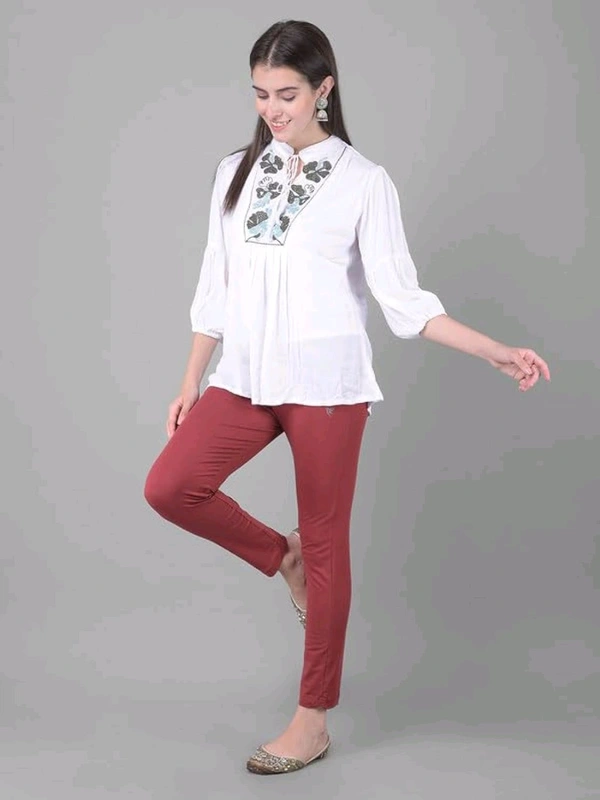 Comfort Lady KURTI PANTS | Comfort Lady Women's Cotton Blend Regular Fit for Casual,Formal and Daily Use Kurti Pants with Front Mobile Pocket  - FREE, MAROON