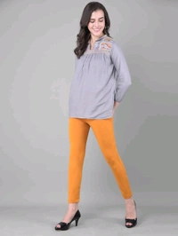 Comfort Lady KURTI PANTS | Comfort Lady Women's Cotton Blend Regular Fit for Casual,Formal and Daily Use Kurti Pants with Front Mobile Pocket  - FREE, Musterd Yellow