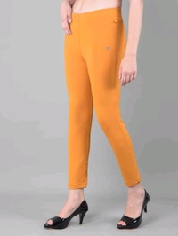 Comfort Lady KURTI PANTS | Comfort Lady Women's Cotton Blend Regular Fit for Casual,Formal and Daily Use Kurti Pants with Front Mobile Pocket  - FREE, Musterd Yellow