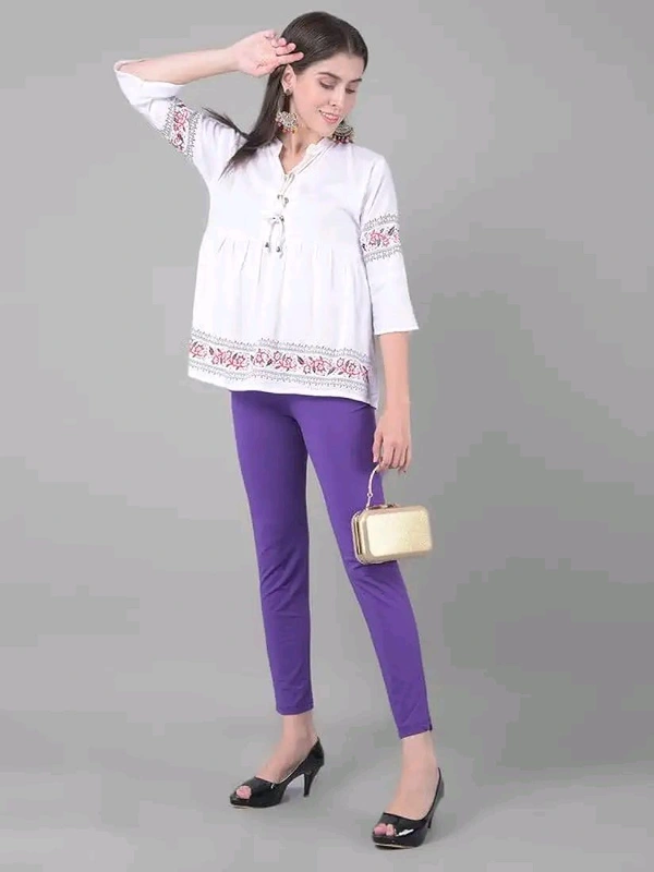 Comfort Lady KURTI PANTS | Comfort Lady Women's Cotton Blend Regular Fit for Casual,Formal and Daily Use Kurti Pants with Front Mobile Pocket  - FREE, Purple
