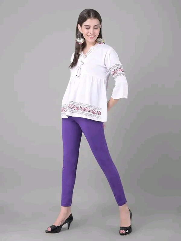 Comfort Lady KURTI PANTS | Comfort Lady Women's Cotton Blend Regular Fit for Casual,Formal and Daily Use Kurti Pants with Front Mobile Pocket  - FREE, Purple