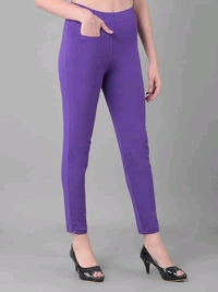 Comfort Lady KURTI PANTS | Comfort Lady Women's Cotton Blend Regular Fit for Casual,Formal and Daily Use Kurti Pants with Front Mobile Pocket  - FREE, Purple