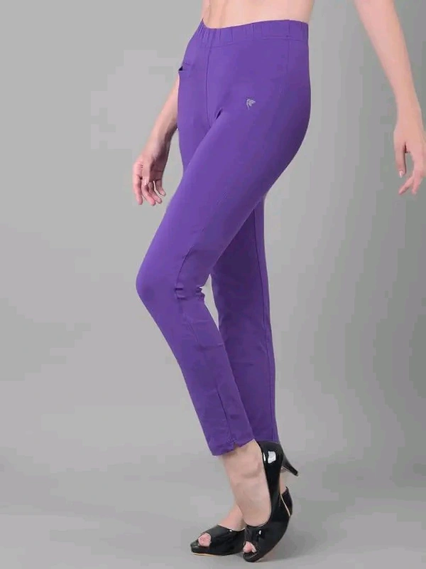 Comfort Lady KURTI PANTS | Comfort Lady Women's Cotton Blend Regular Fit for Casual,Formal and Daily Use Kurti Pants with Front Mobile Pocket  - FREE, Purple