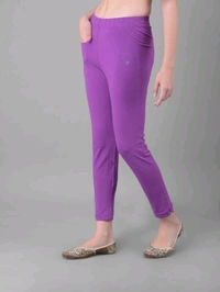 Comfort Lady KURTI PANTS | Comfort Lady Women's Cotton Blend Regular Fit for Casual,Formal and Daily Use Kurti Pants with Front Mobile Pocket  - FREE, Light Purple