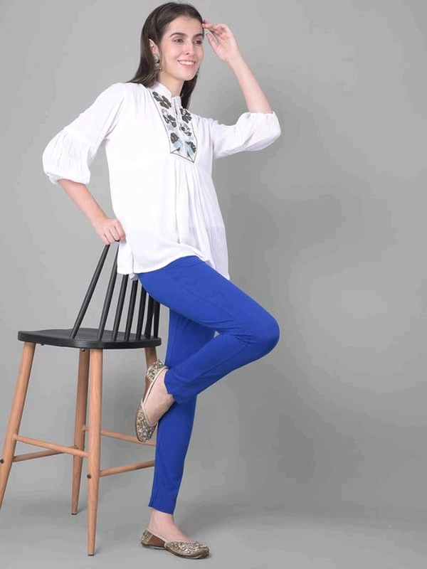 Comfort Lady KURTI PANTS | Comfort Lady Women's Cotton Blend Regular Fit for Casual,Formal and Daily Use Kurti Pants with Front Mobile Pocket  - FREE, Royal Blue