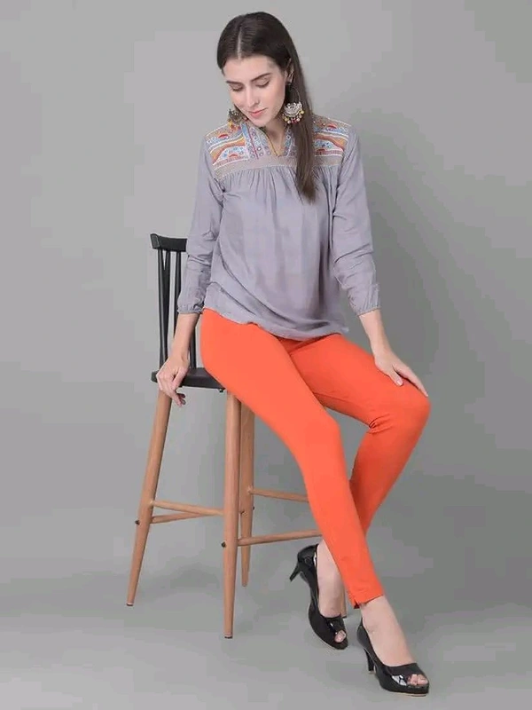 Comfort Lady KURTI PANTS | Comfort Lady Women's Cotton Blend Regular Fit for Casual,Formal and Daily Use Kurti Pants with Front Mobile Pocket  - FREE, DarkOrange