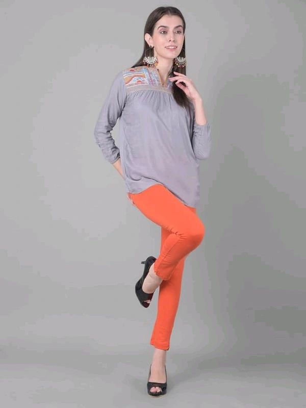 Comfort Lady KURTI PANTS | Comfort Lady Women's Cotton Blend Regular Fit for Casual,Formal and Daily Use Kurti Pants with Front Mobile Pocket  - FREE, DarkOrange