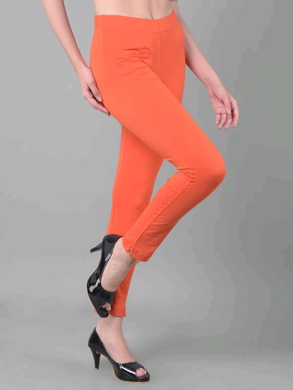 Comfort Lady KURTI PANTS | Comfort Lady Women's Cotton Blend Regular Fit for Casual,Formal and Daily Use Kurti Pants with Front Mobile Pocket  - FREE, DarkOrange