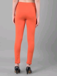 Comfort Lady KURTI PANTS | Comfort Lady Women's Cotton Blend Regular Fit for Casual,Formal and Daily Use Kurti Pants with Front Mobile Pocket  - FREE, DarkOrange