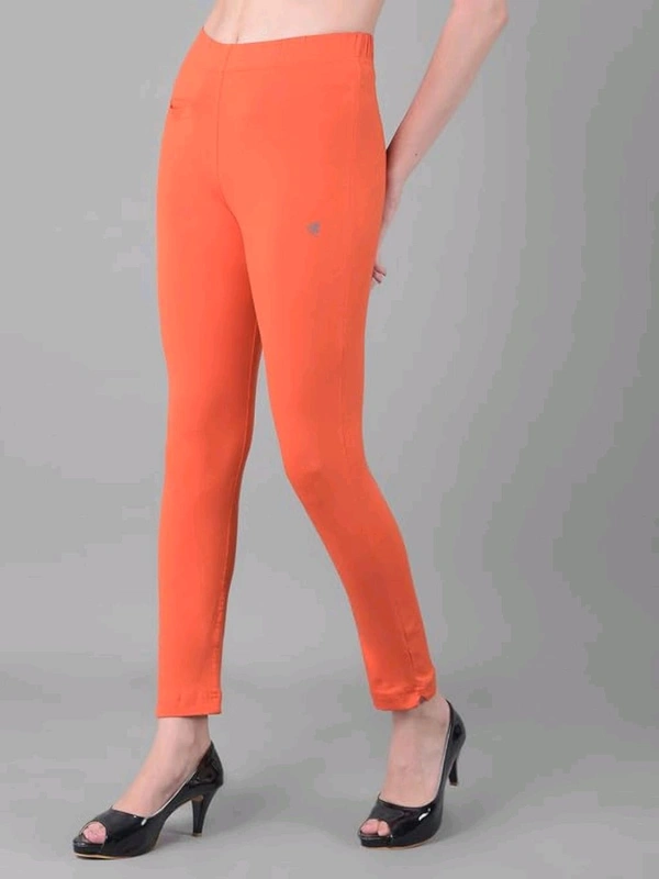 Comfort Lady KURTI PANTS | Comfort Lady Women's Cotton Blend Regular Fit for Casual,Formal and Daily Use Kurti Pants with Front Mobile Pocket  - FREE, DarkOrange