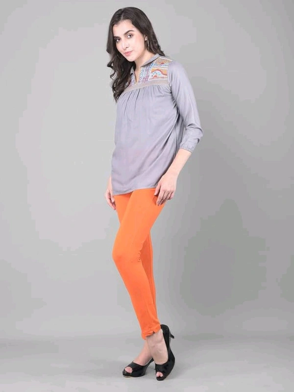 Comfort Lady KURTI PANTS | Comfort Lady Women's Cotton Blend Regular Fit for Casual,Formal and Daily Use Kurti Pants with Front Mobile Pocket  - FREE, Orange