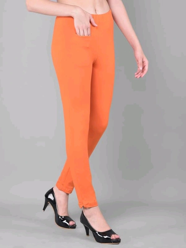 Comfort Lady KURTI PANTS | Comfort Lady Women's Cotton Blend Regular Fit for Casual,Formal and Daily Use Kurti Pants with Front Mobile Pocket  - FREE, Orange