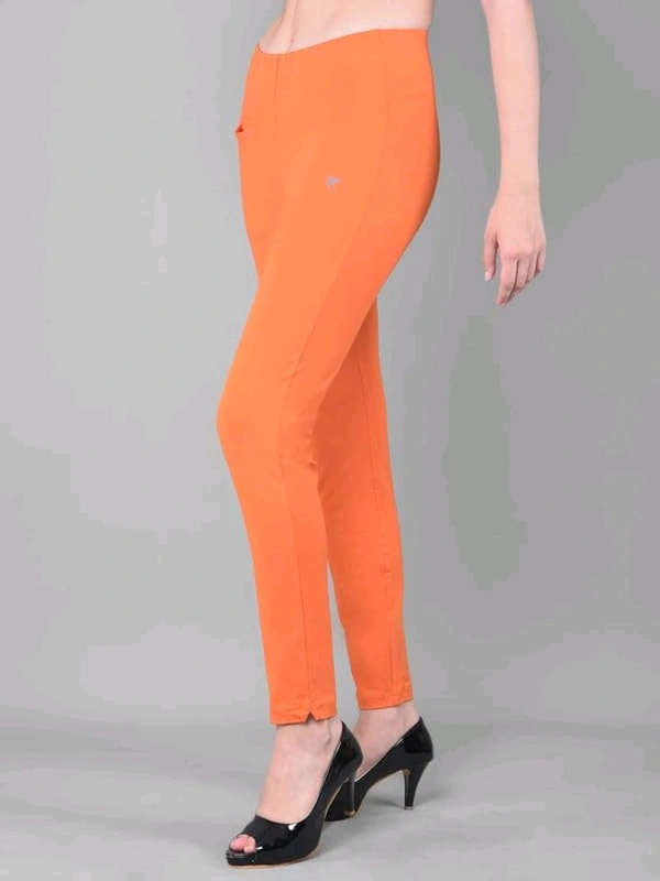 Comfort Lady KURTI PANTS | Comfort Lady Women's Cotton Blend Regular Fit for Casual,Formal and Daily Use Kurti Pants with Front Mobile Pocket  - FREE, Orange