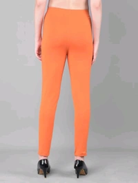 Comfort Lady KURTI PANTS | Comfort Lady Women's Cotton Blend Regular Fit for Casual,Formal and Daily Use Kurti Pants with Front Mobile Pocket  - FREE, Orange