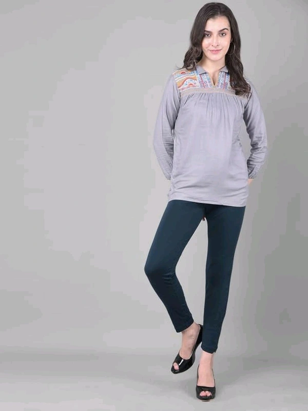 Comfort Lady KURTI PANTS | Comfort Lady Women's Cotton Blend Regular Fit for Casual,Formal and Daily Use Kurti Pants with Front Mobile Pocket  - FREE, Navy Blue