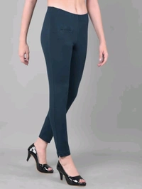 Comfort Lady KURTI PANTS | Comfort Lady Women's Cotton Blend Regular Fit for Casual,Formal and Daily Use Kurti Pants with Front Mobile Pocket  - FREE, Navy Blue