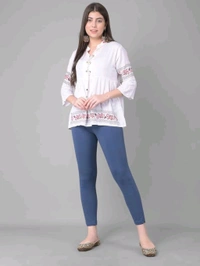 Comfort Lady KURTI PANTS | Comfort Lady Women's Cotton Blend Regular Fit for Casual,Formal and Daily Use Kurti Pants with Front Mobile Pocket  - FREE, Light NevyBlue