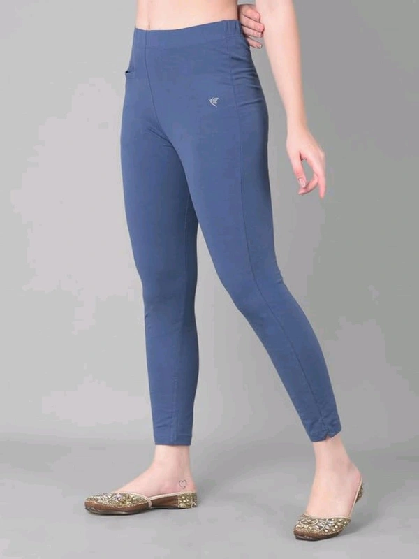 Comfort Lady KURTI PANTS | Comfort Lady Women's Cotton Blend Regular Fit for Casual,Formal and Daily Use Kurti Pants with Front Mobile Pocket  - FREE, Light NevyBlue
