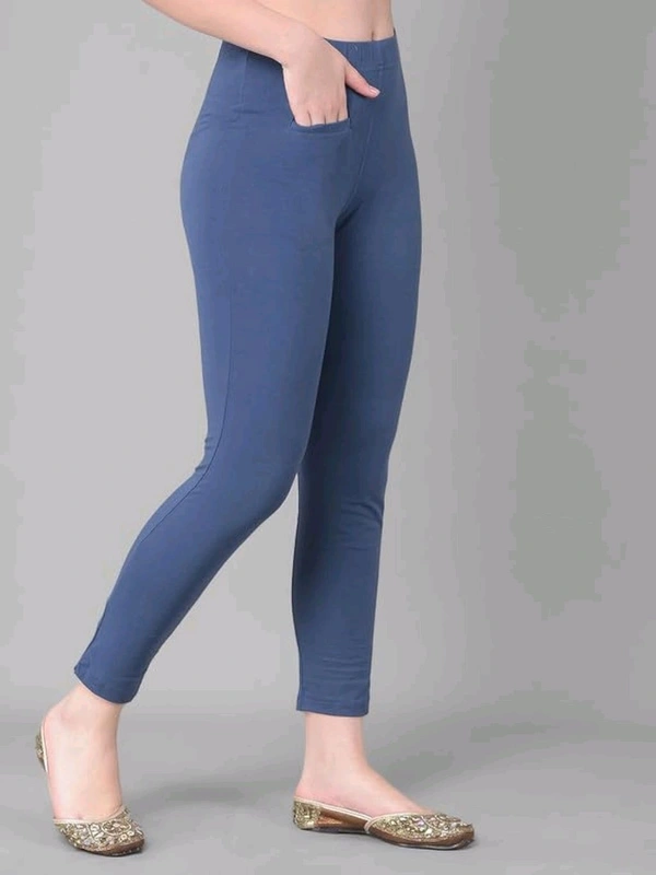 Comfort Lady KURTI PANTS | Comfort Lady Women's Cotton Blend Regular Fit for Casual,Formal and Daily Use Kurti Pants with Front Mobile Pocket  - FREE, Light NevyBlue