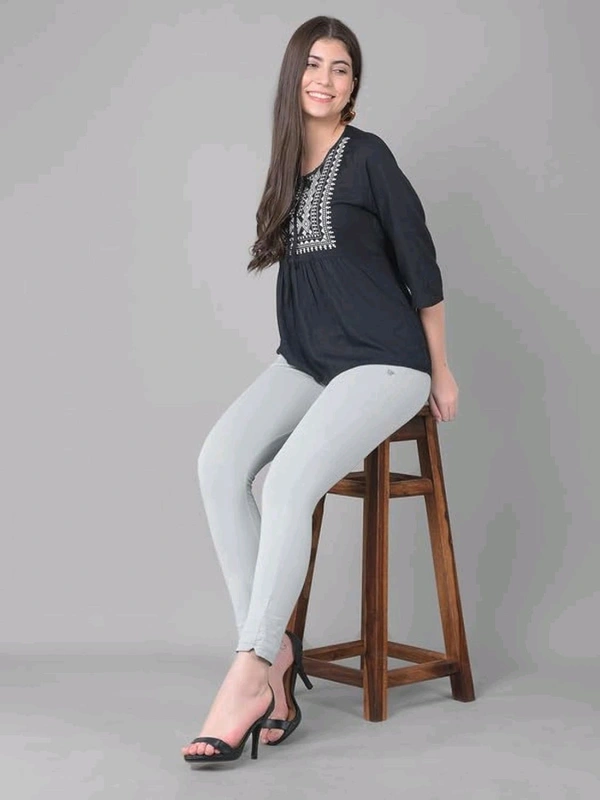 Comfort Lady KURTI PANTS | Comfort Lady Women's Cotton Blend Regular Fit for Casual,Formal and Daily Use Kurti Pants with Front Mobile Pocket  - FREE, Light Grey