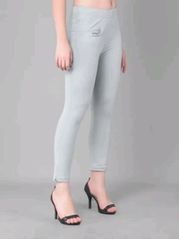 Comfort Lady KURTI PANTS | Comfort Lady Women's Cotton Blend Regular Fit for Casual,Formal and Daily Use Kurti Pants with Front Mobile Pocket  - FREE, Light Grey