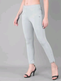 Comfort Lady KURTI PANTS | Comfort Lady Women's Cotton Blend Regular Fit for Casual,Formal and Daily Use Kurti Pants with Front Mobile Pocket  - FREE, Light Grey