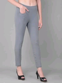 Comfort Lady KURTI PANTS | Comfort Lady Women's Cotton Blend Regular Fit for Casual,Formal and Daily Use Kurti Pants with Front Mobile Pocket  - FREE, Gray