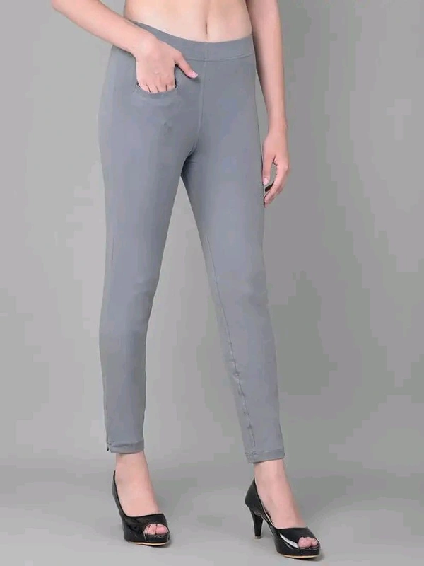 Comfort Lady KURTI PANTS | Comfort Lady Women's Cotton Blend Regular Fit for Casual,Formal and Daily Use Kurti Pants with Front Mobile Pocket  - FREE, Gray
