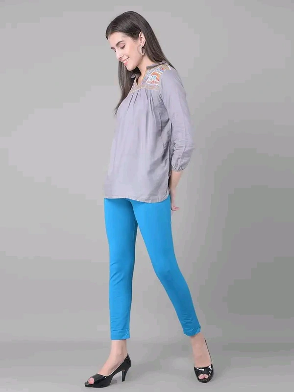 Comfort Lady KURTI PANTS | Comfort Lady Women's Cotton Blend Regular Fit for Casual,Formal and Daily Use Kurti Pants with Front Mobile Pocket  - FREE, SKY Blue
