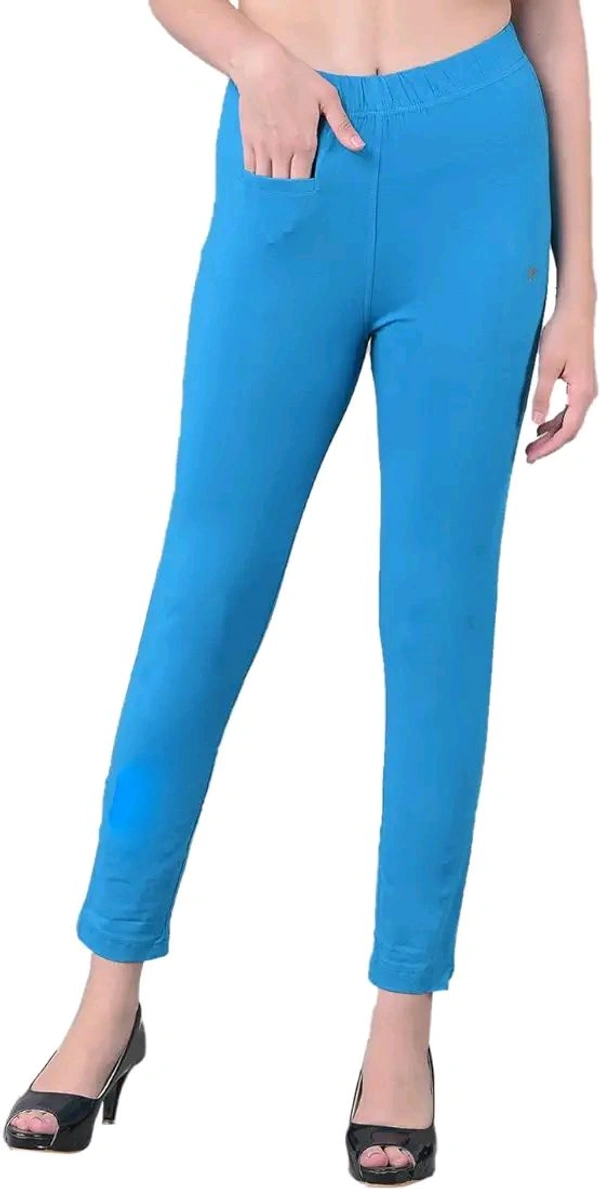 Comfort Lady KURTI PANTS | Comfort Lady Women's Cotton Blend Regular Fit for Casual,Formal and Daily Use Kurti Pants with Front Mobile Pocket  - FREE, SKY Blue