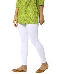 Cotton Lycra Ankle Length Leggings  - 2XL, White