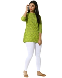 Cotton Lycra Ankle Length Leggings  - 2XL, White