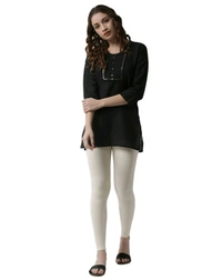 Cotton Lycra Ankle Length Leggings  - 2XL, OFF White
