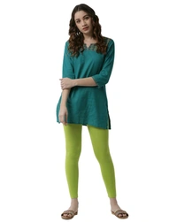 Cotton Lycra Ankle Length Leggings  - 2XL, Palm