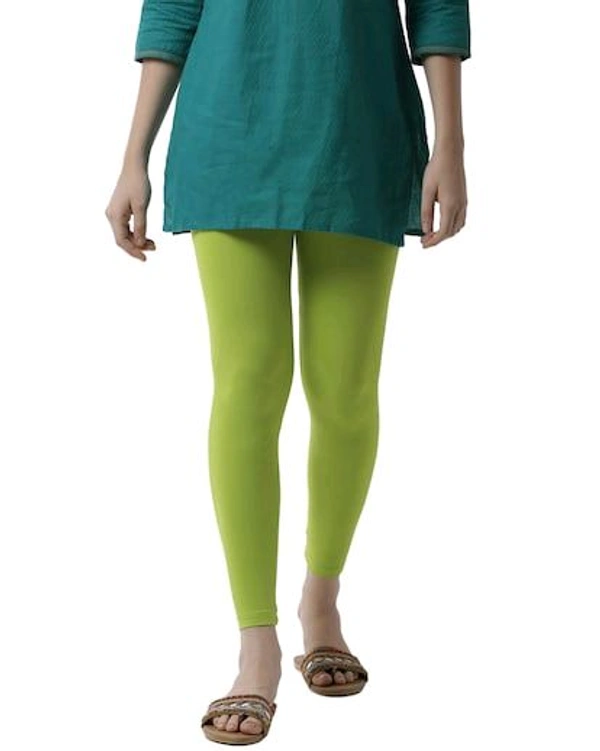 Cotton Lycra Ankle Length Leggings  - XL, Palm