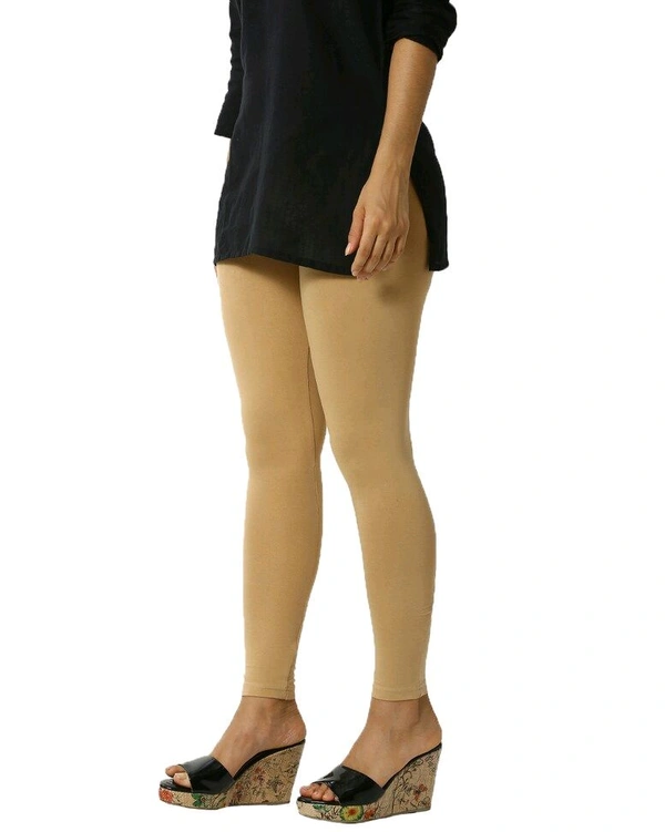 Cotton Lycra Ankle Length Leggings  - 2XL, Dark SKiN