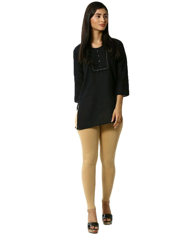 Cotton Lycra Ankle Length Leggings  - 2XL, Dark SKiN