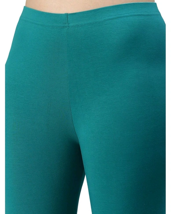 Cotton Lycra Ankle Length Leggings  - 2XL, Sea Green