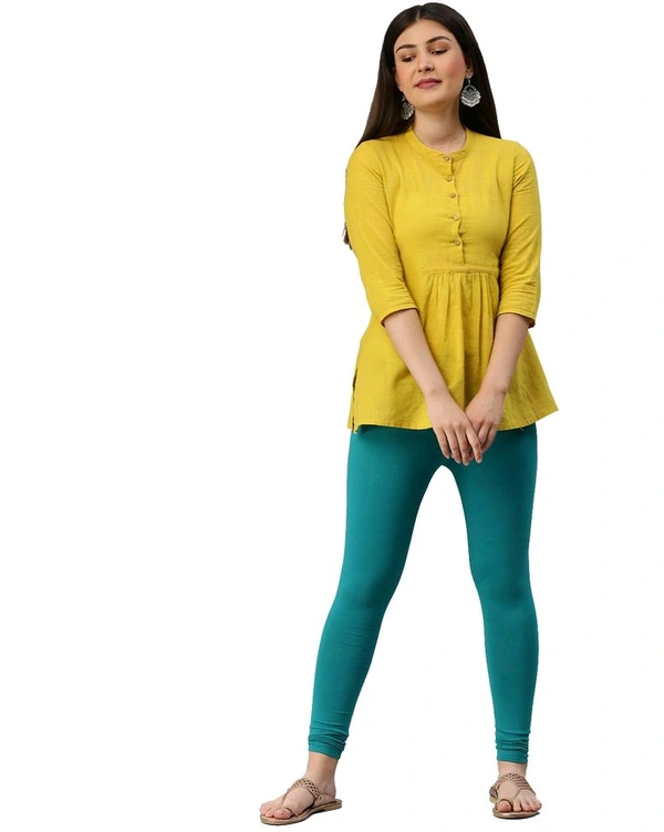 Cotton Lycra Ankle Length Leggings  - 2XL, Sea Green