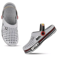 Mens Stylish Slider Clogs  - Grey, 6