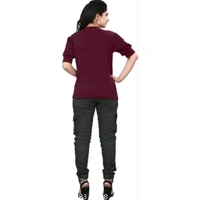 Women's Western Wear Fancy Tops Maroon  - XL