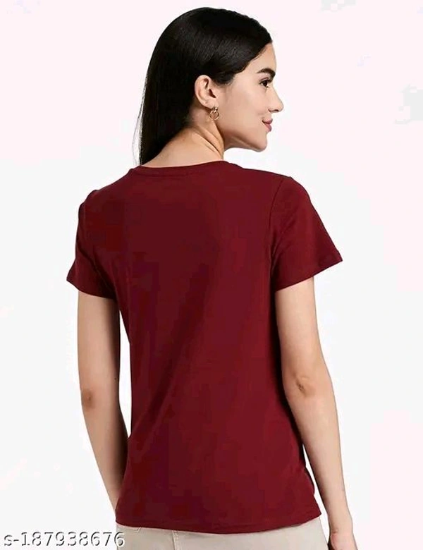 Womens Round Neck Tshirt Maroon  - 2XL
