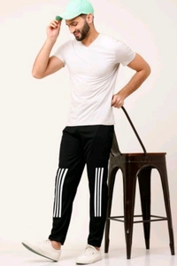 Mens Track Pants Black - M