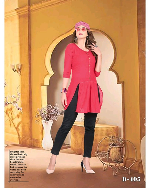 PRINAL  Women Top Rayon Embroidered Straight Kurta Carrot KURTI  - XL