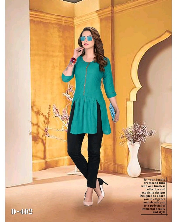 PRINAL  Women Top Rayon Embroidered Straight Kurta Sea Green KURTI  - XL