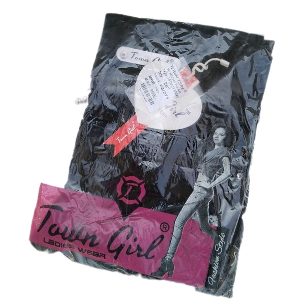 Town Girls  Girls & Women Ankle Length Stylish Jeans Black - 28