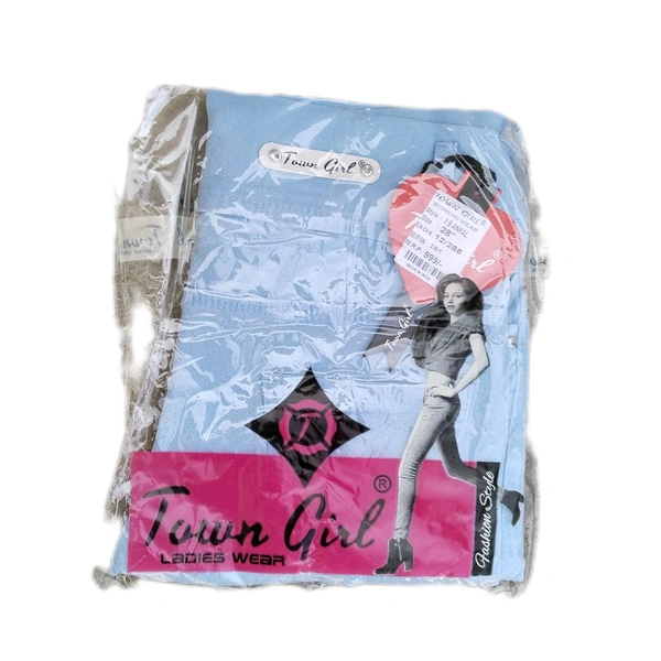Town Girls  Girls & Women Ankle Length Stylish Jeans Light Blue  - 28