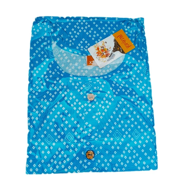 PRINAL Rayon Printed Straight Kurta Sky-blue (BX703) - XXL
