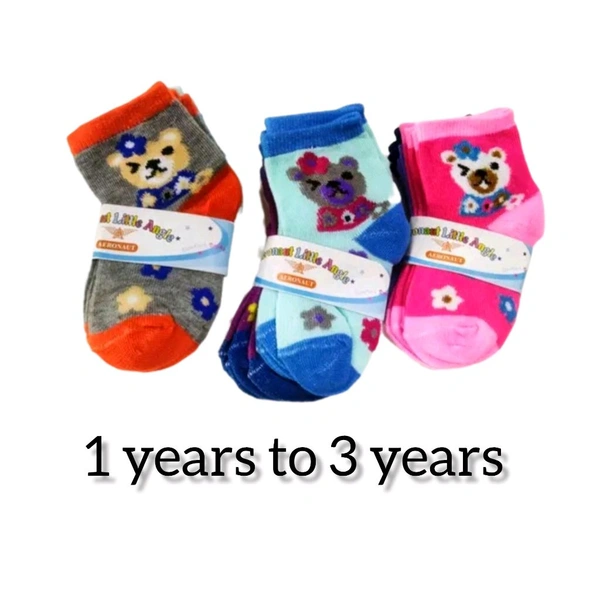 Kids Socks 1 Years To 3 Years ( Pack Of 3 )